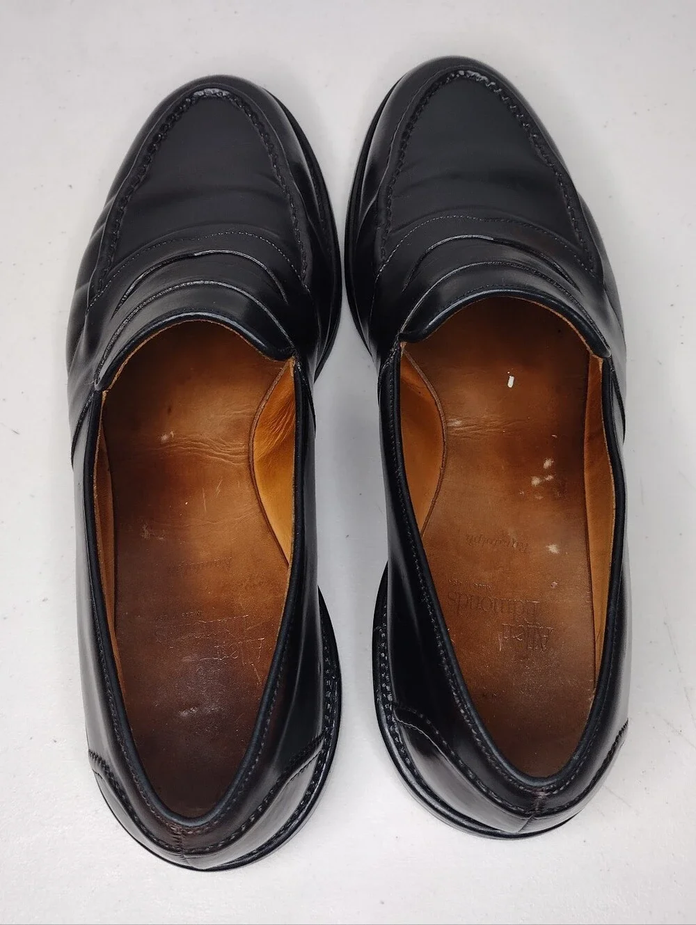 Allen Edmonds Randolph Black Leather Moc Toe Slim-On Penny Loafers Sz 12C